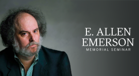 E. Allen Emerson, a beloved and long-serving member of the faculty in Computer Science at UT Austin and a renowned Computer Scientist, passed away in October of 2024. E. Allen Emerson pictured against a gray backdrop.